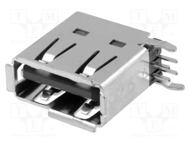 Tomada, Usb A, para Pcb, Tht, Pin: 4, Laterais,Angulares 90