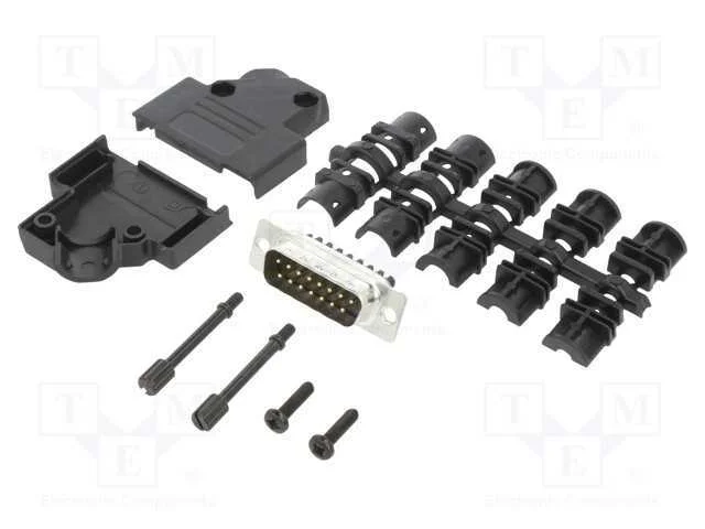 D-Sub, PIN: 15, macho, angulares 45, terminal par.