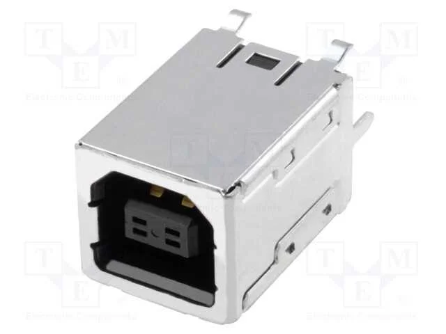 Tomada, Usb B, para Pcb, Tht, Pin: 4, Simples, Usb 2.0, Dourado