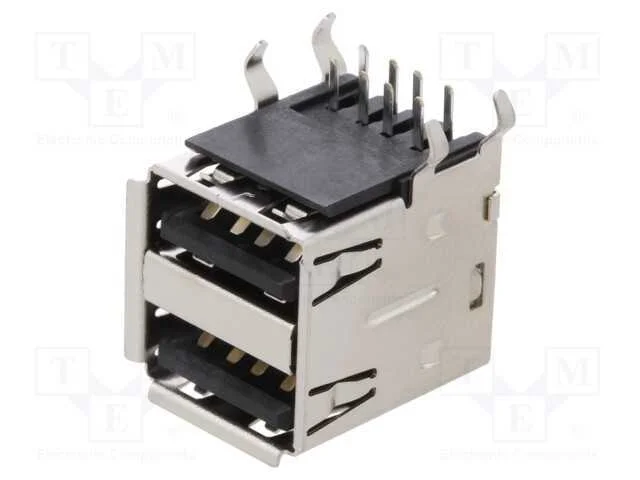 Tomada, Usb A, Tht, Pin: 2x4, Angulares 90, Duplas, Usb 2.0, 1,8a