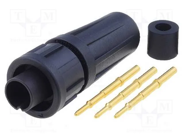 Conector: redondos, EN2, ficha, macho, solda, com.
