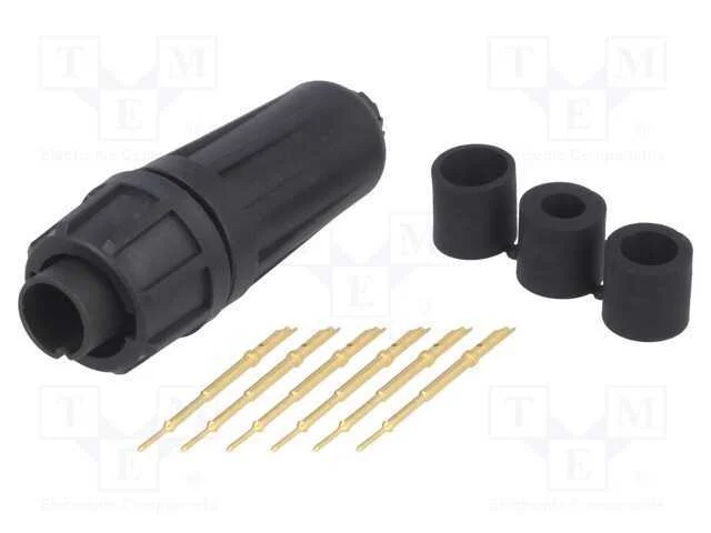 Conector: redondos, EN2, ficha, macho, solda, com.
