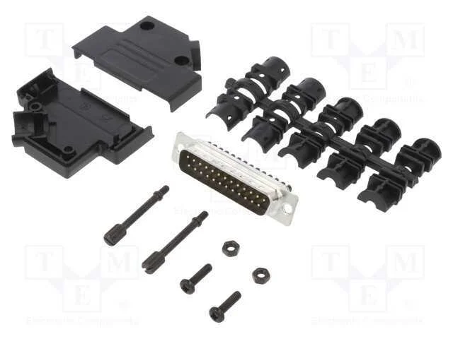 D-Sub, PIN: 25, macho, simples, terminal parafusa.
