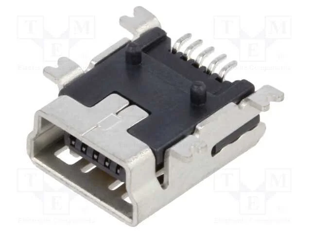 Tomada, Usb B Mini, Smt, Pin: 5, Horizontais, Usb 2.0, 1a