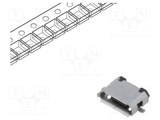 Tomada, Usb Ab Micro, Smt, Pin: 5, Horizontais, Usb 2.0, 1,8a