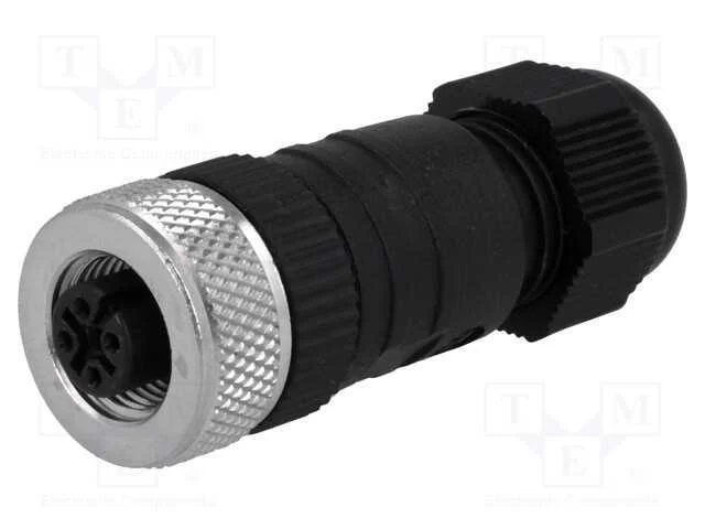 Ficha, M12, Pin: 4, Fêmea, Código A-Devicenet / Canopen, com Cabo
