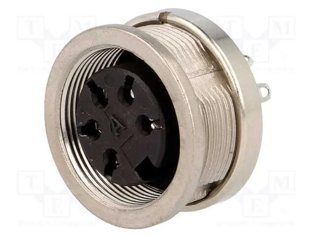 Conector: M16, tomada, f&ecirc;mea, solda, para painel,.