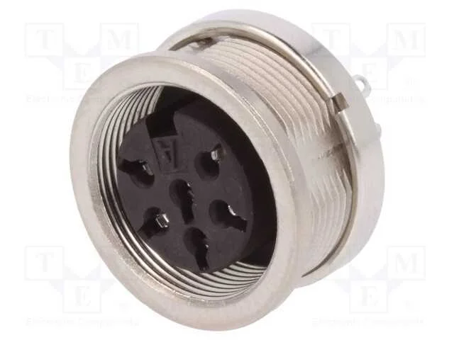 Conector: M16, tomada, fêmea, solda, para painel,.