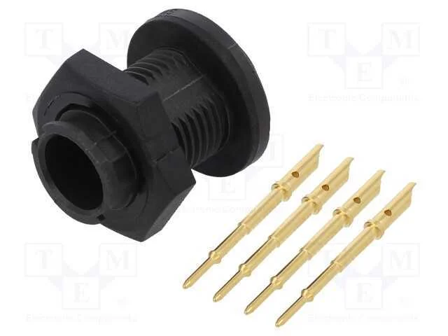 Conector: redondos, EN2, tomada, macho, solda, pa.