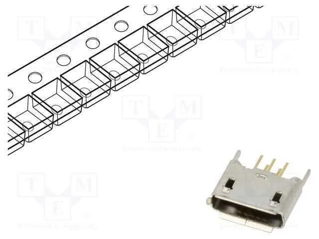 Tomada, Usb Ab Micro, Tht, Pin: 5, Simples, Usb 2.0, 1,8a