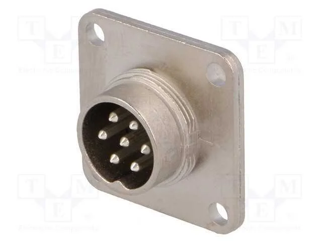 Conector: M16, tomada, macho, solda, PIN: 7, 5A, .