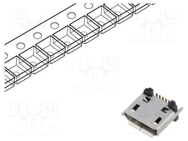 Tomada, Usb B Micro, Smt, Pin: 5, Verticais, Usb 2.0, 1,8a