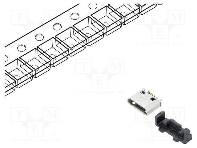 Tomada, Usb B Micro, Smt, Pin: 5, Verticais, Usb 2.0, 1,8a