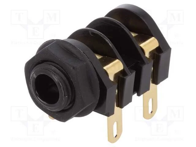 Tomada, Jack 6,3mm, Fêmea, Mono,Com Interruptor Duplo, Faixas: 2