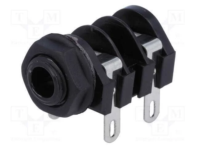 Tomada, Jack 6,3mm, Fêmea, Mono,Com Interruptor Duplo, Faixas: 2
