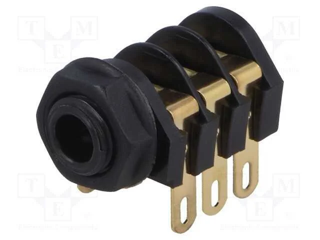 Tomada, Jack 6,3mm, Fêmea, Stereo,Com Interruptor Triple, Solda
