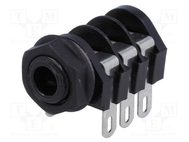 Tomada, Jack 6,3mm, Fêmea, Stereo,Com Interruptor Triple, Solda
