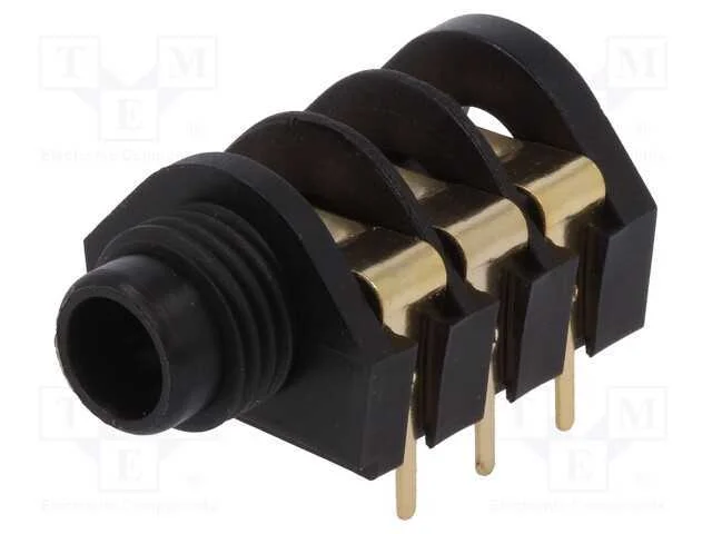 Tomada, Jack 6,3mm, Fêmea, Faixas: 3, Angulares 90, para Painel