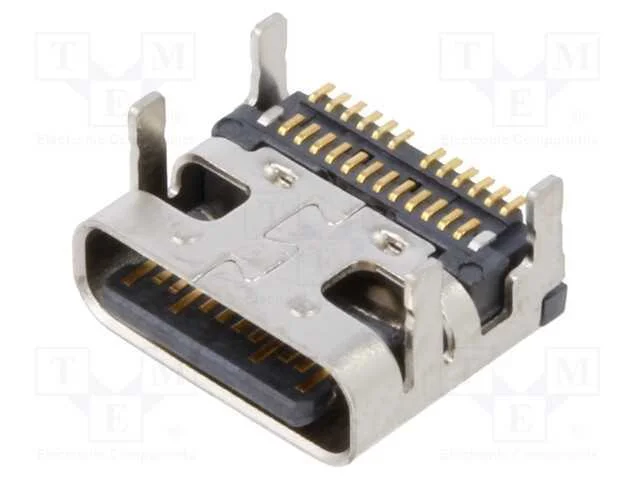 Tomada, Usb C, Smt, Pin: 24, Horizontais, Top Board Mount, Usb 3.2