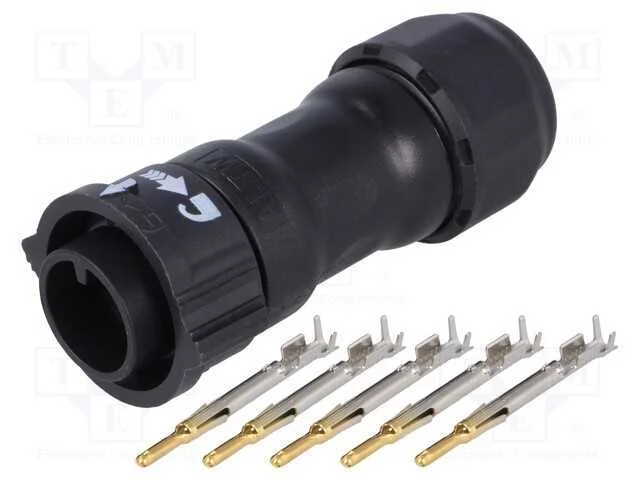 Conector: Redondos, Macho, Ficha, Cerrar, Pin: 5, 18awg÷16awg, X-Lok