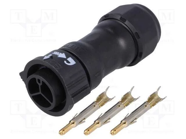 Conector: redondos, macho, ficha, cerrar, PIN: 3,.