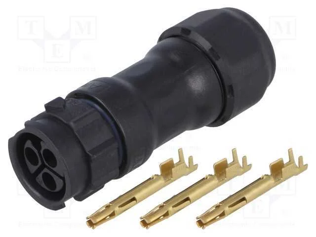 Conector: redondos, fêmea, ficha, cerrar, PIN: 3,.