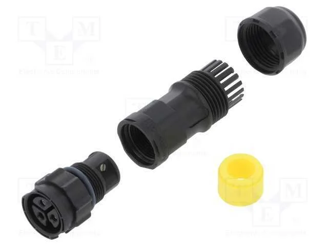 Conector: redondos, fêmea, ficha, terminal parafu.