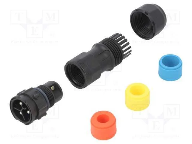 Conector: redondos, macho, ficha, terminal parafu.