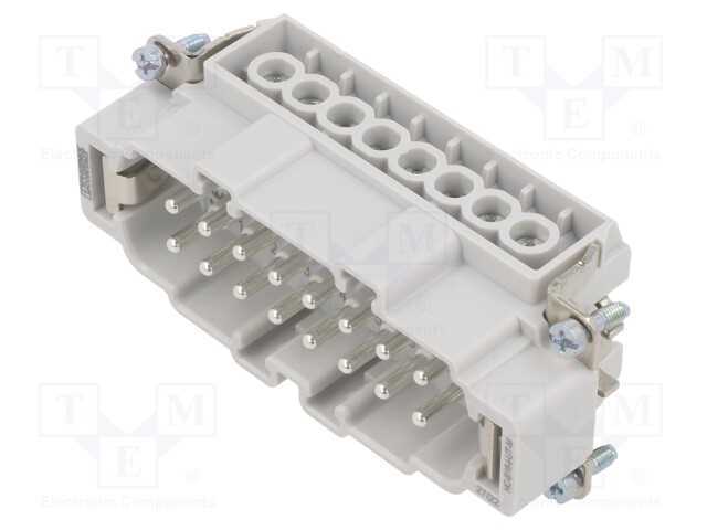 Conector: retangulares, macho, 500V, 20A, PIN: 16.