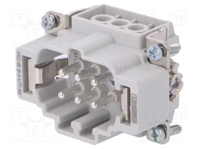 Conector: retangulares, macho, 500V, 24A, PIN: 6,.