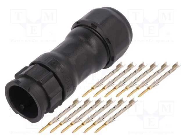 Conector: redondos, macho, ficha, cerrar, PIN: 12.