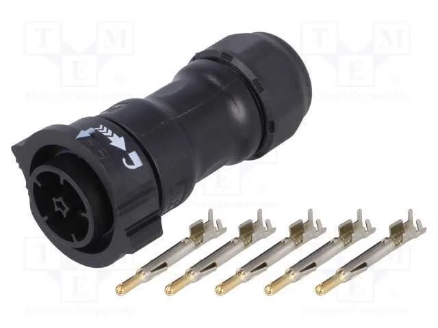 Conector: redondos, macho, ficha, cerrar, PIN: 5,.