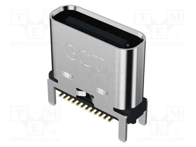 Tomada, Usb C, Smt, Pin: 24, Verticais, Top Board Mount, Usb 3.2, 5a
