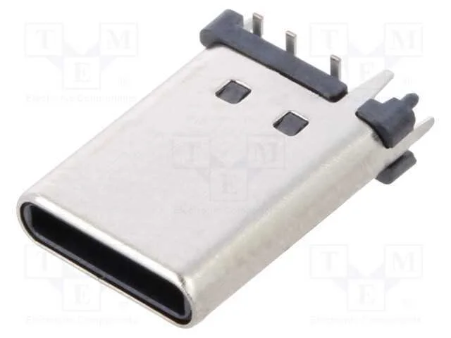 Ficha, Usb C, Smt, Pin: 6, Verticais, Top Board Mount, Usb-C, 3a