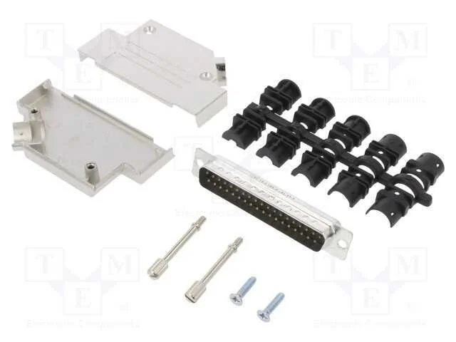 D-Sub, Pin: 37, Macho, Angulares 45, Solda, com Cabo, Gold Flash