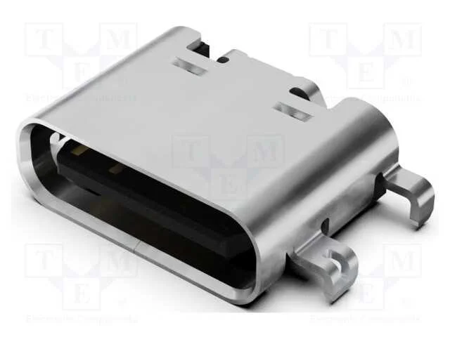 Tomada, Usb C, Smt, Pin: 16, Horizontais, Middle Board Mount, 5a