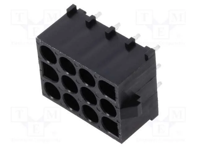 Tomada, Fio-Placa, Macho, Mlx, 6,35mm, Pin: 12, Sistema: 4x3, Tht