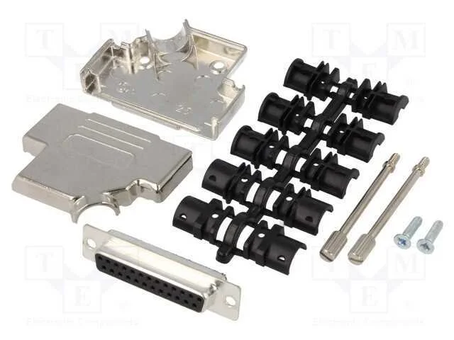 D-Sub, PIN: 25, ficha, fêmea, solda, com cabo, pr.