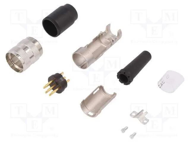 Conector: M16, ficha, macho, solda, com cabo, PIN.
