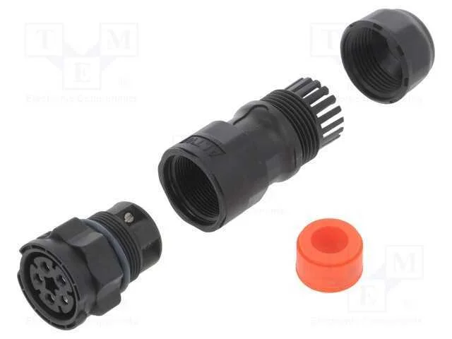 Conector: redondos, fêmea, ficha, terminal parafu.