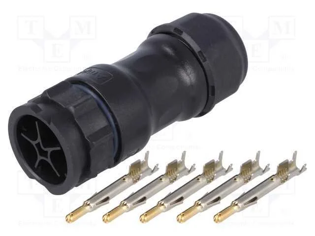 Conector: redondos, macho, ficha, cerrar, PIN: 5,.