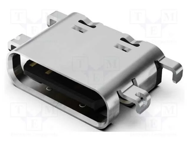 Tomada, Usb C, Smt, Pin: 16, Horizontais, Middle Board Mount, 5a