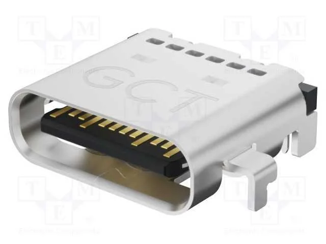 Tomada, Usb C, Smt, Pin: 24, Horizontais, Middle Board Mount, 5a