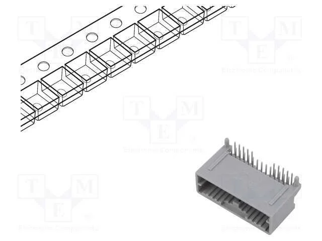 Conector: Automotive, Mini50, Macho, Tomada, para Pcb, Pin: 24, Tht