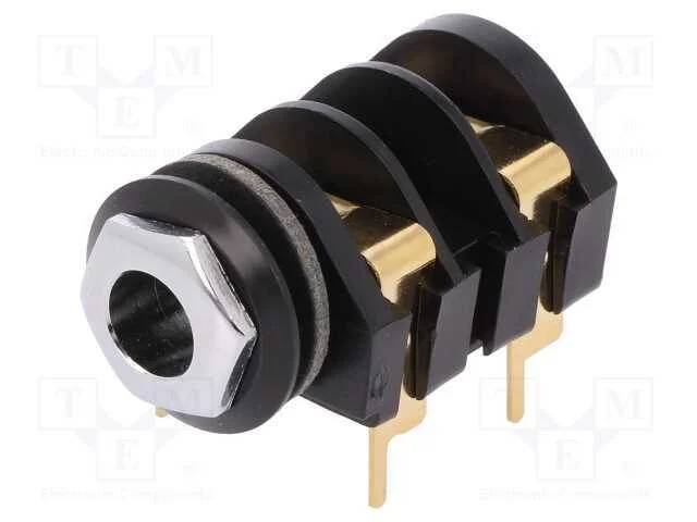 Tomada, Jack 6,3mm, Fêmea, Mono,Com Interruptor Duplo, Faixas: 2