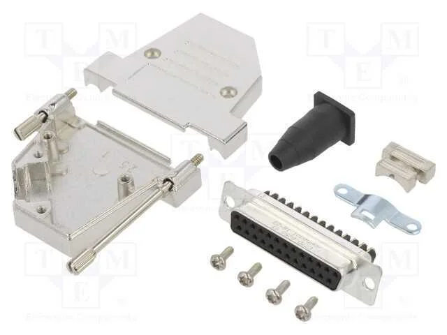 D-Sub, PIN: 25, fêmea, angulares 45, terminal par.