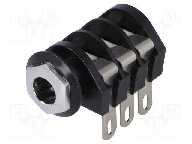 Tomada, Jack 6,3mm, Fêmea, Stereo,Com Interruptor Triple, Solda