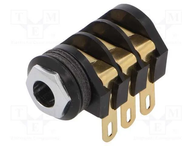 Tomada, Jack 6,3mm, Fêmea, Stereo,Com Interruptor Triple, Solda