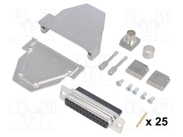 D-Sub, PIN: 25, ficha, fêmea, cerrar, com cabo, p.