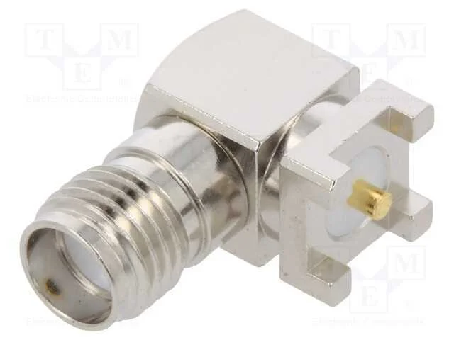 Tomada, Sma, Fêmea, Horizontais, 50o, Smt, para Pcb, Ptfe, Dourado
